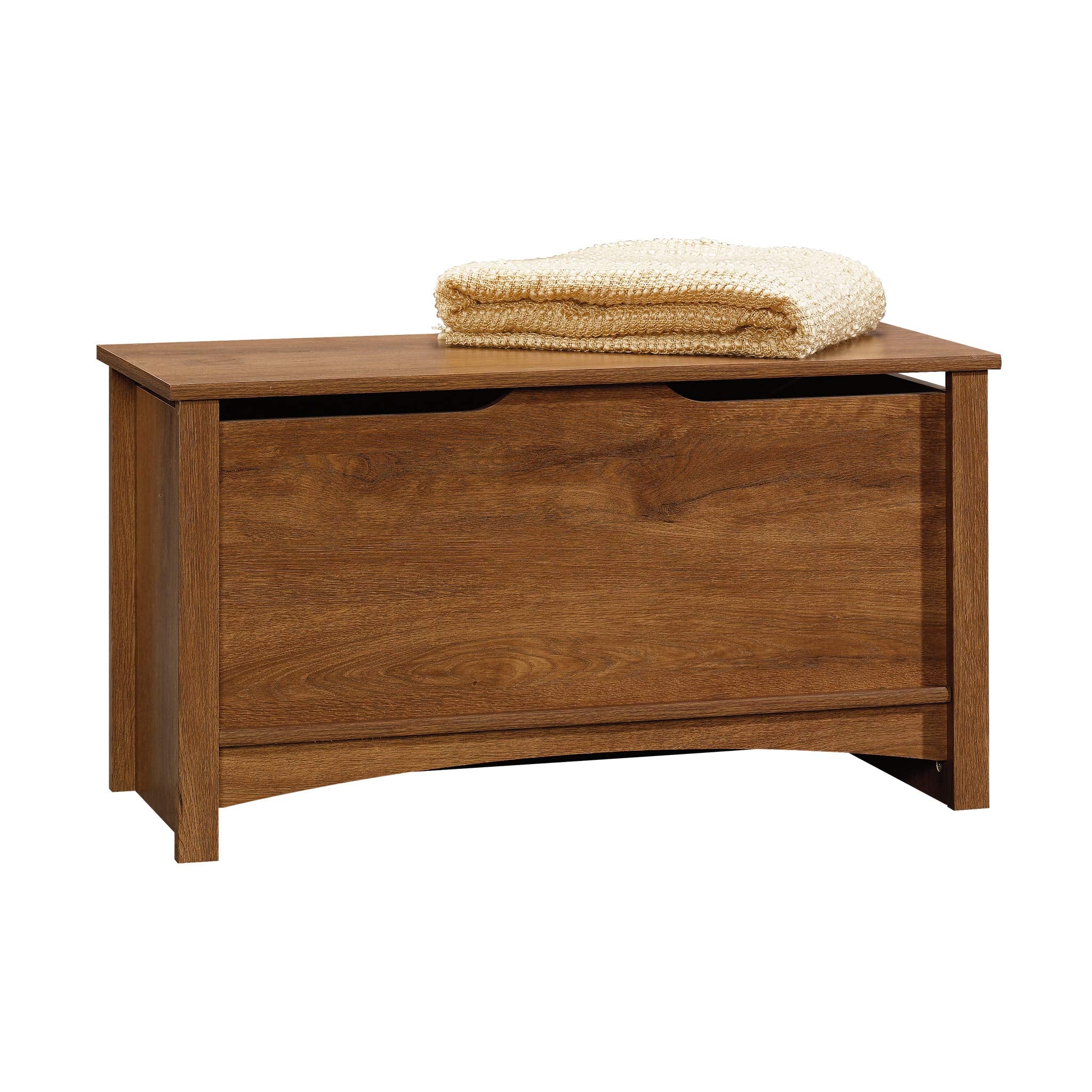 Sauder Shoal Creek Dresser (L: 60.0" x W: 16.73" x H: 35.04") and Storage Chest Bundle, Oiled Oak Finish