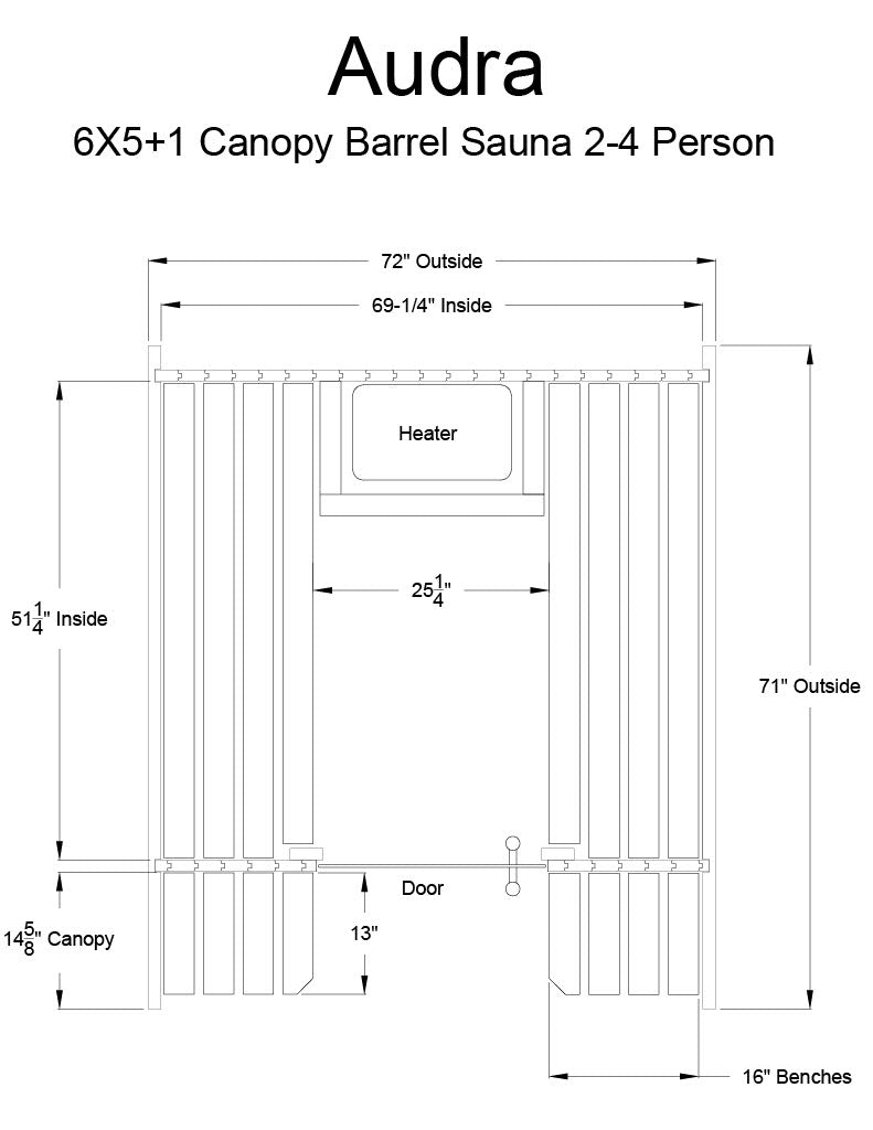 Audra 2-4 Person Canopy Barrel Sauna with Premium Cedar Wood and Integrated Ventilation System