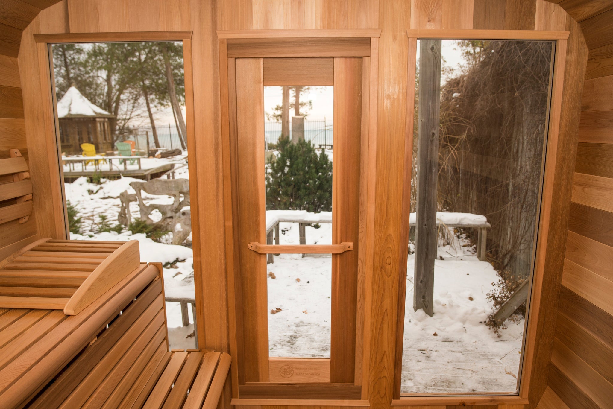 Luna 8'x10' Sauna with 2' Porch, Premium Cedar Wood, and Deluxe Heater System