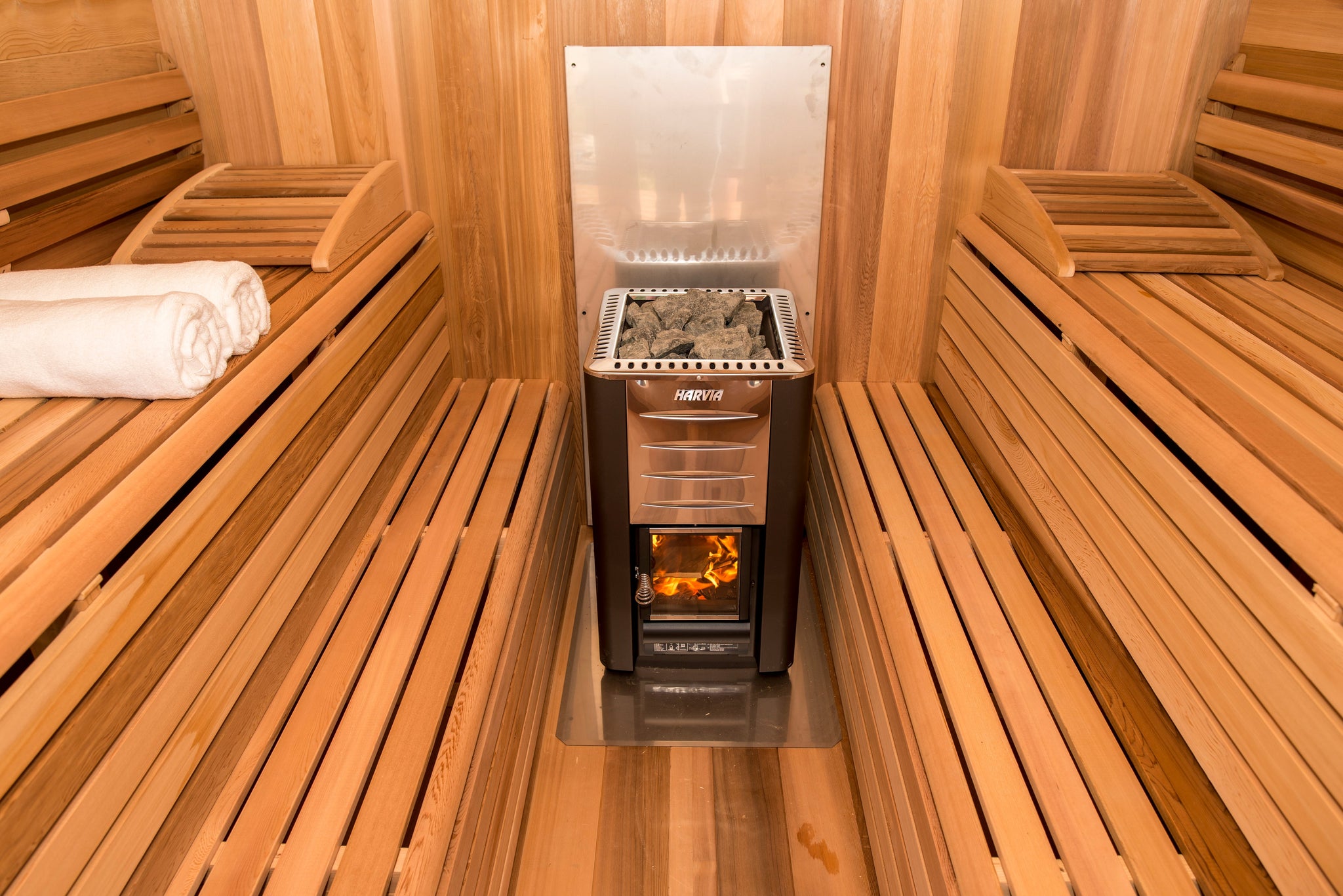 Luna 8'x8' Sauna with 2' Porch, Premium Cedar Wood, and Deluxe Heater System