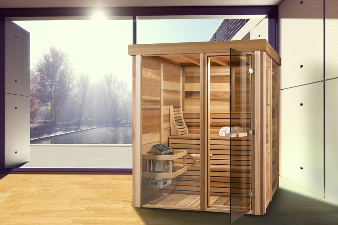 Indoor 550 Pure Cube Sauna - 3 Person with Premium Cedar Wood and Advanced Heating System