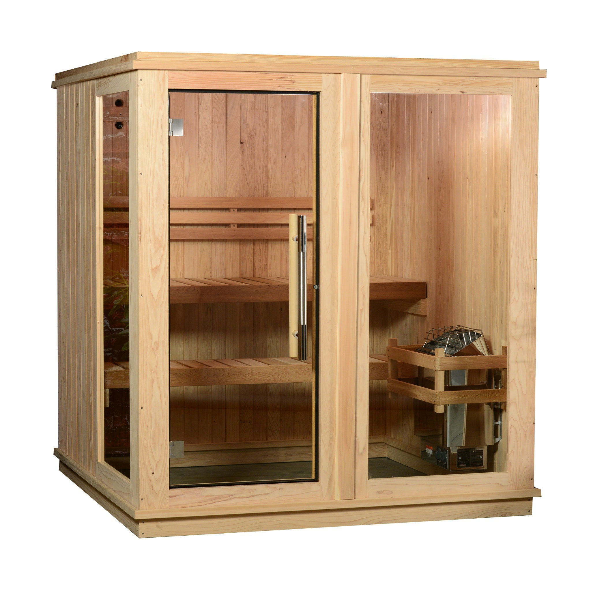 Grayson 4 Person Indoor Sauna with Premium Cedar Wood and Advanced Heating System